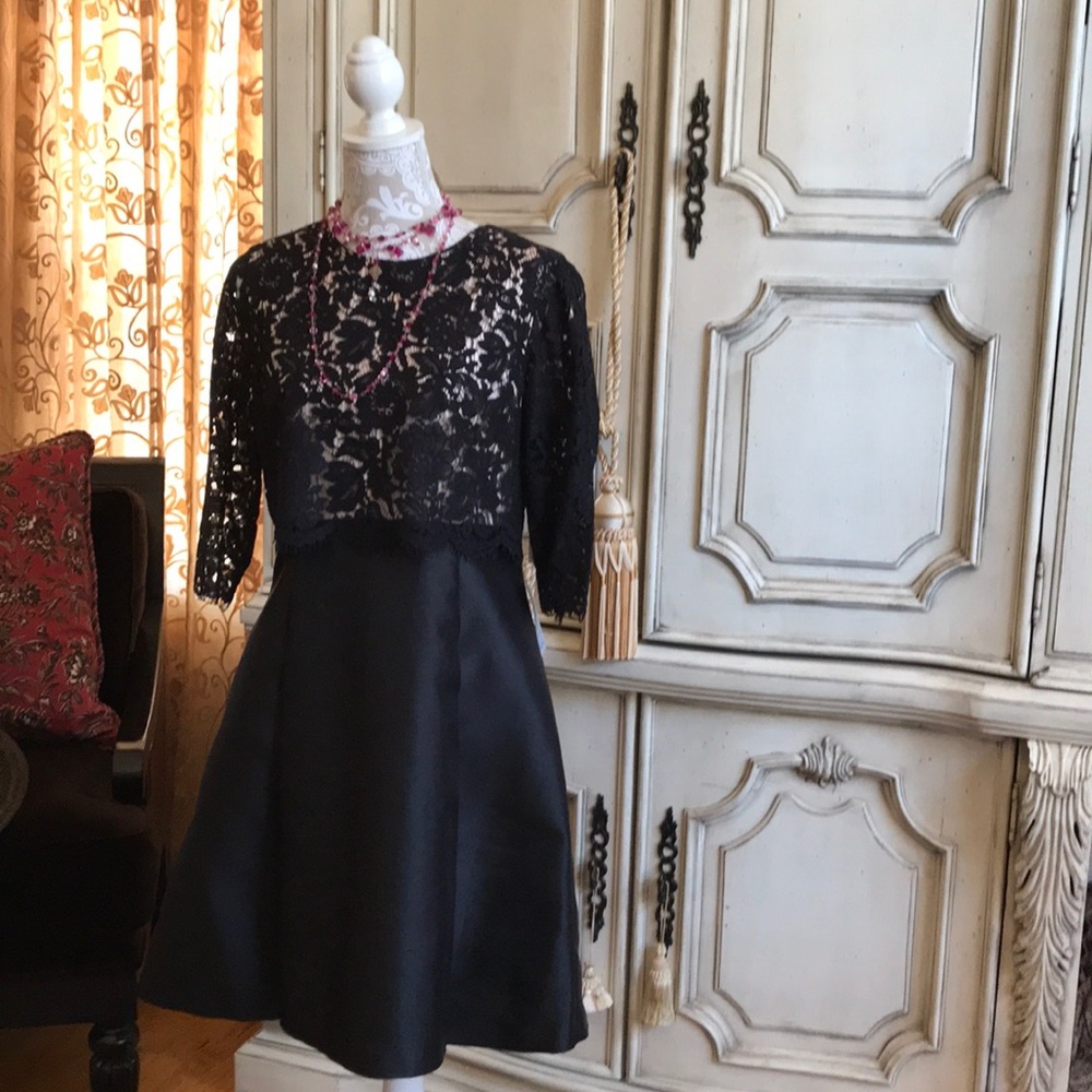 GIFTABLE 💜ELIZA J LITTLE BLACK DRESS LACE BODICE SPECIAL OCCASIONS VTG SZ 10 P